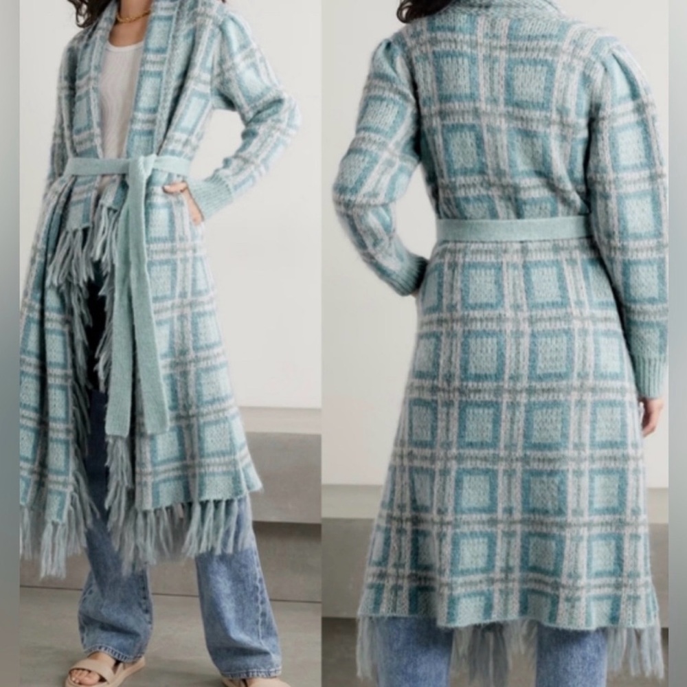 LoveShackFancy Avie duster in blue green NWOT